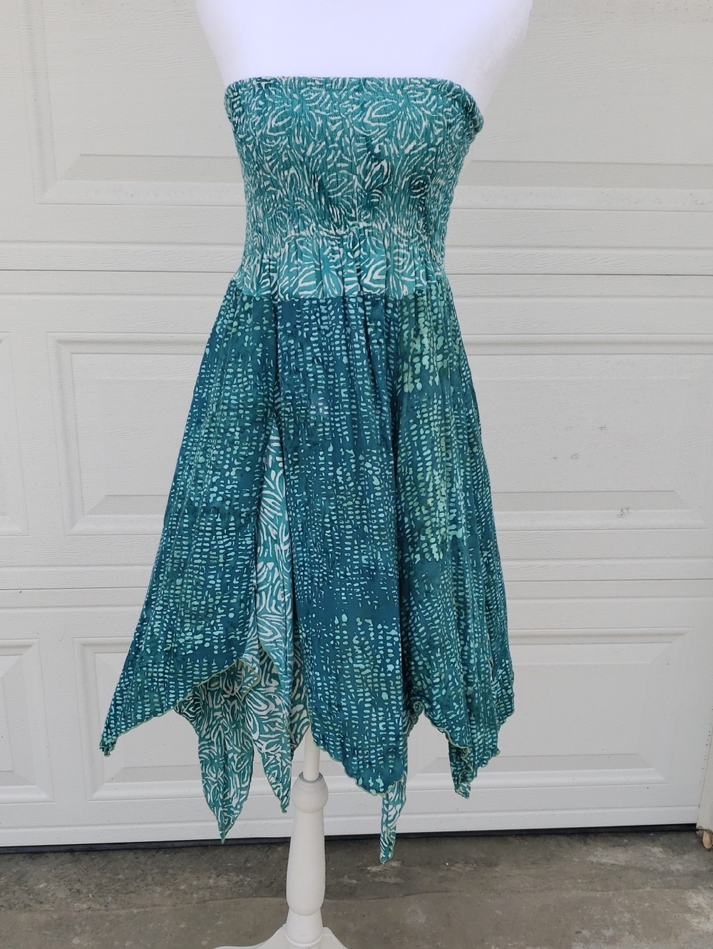 Purple Lotus Tie Dye Asymmetrical Strapless Midi Dress One Size Fairy Festival